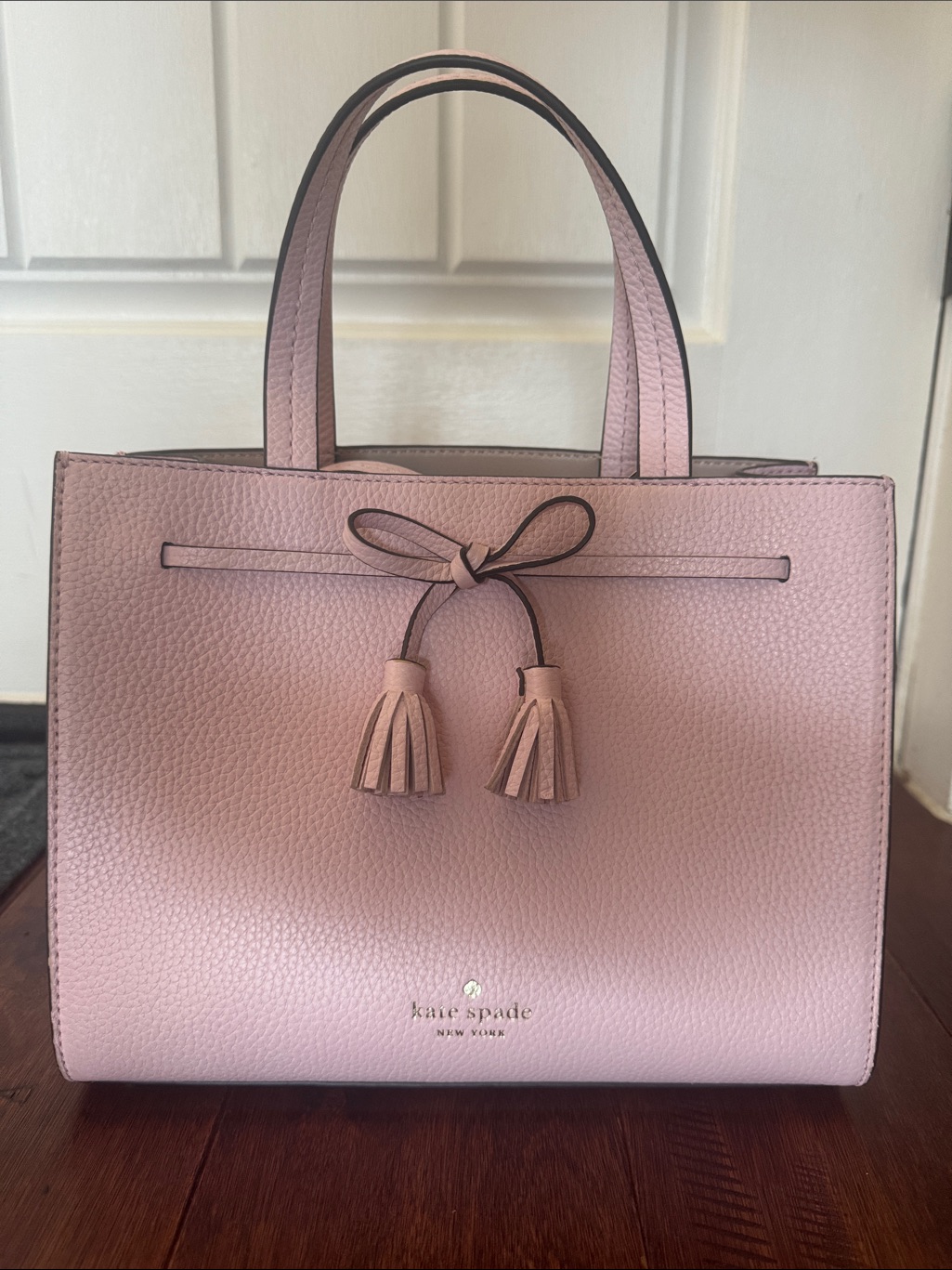 Kate Spade Pink Pebbled Leather Tassel Tote